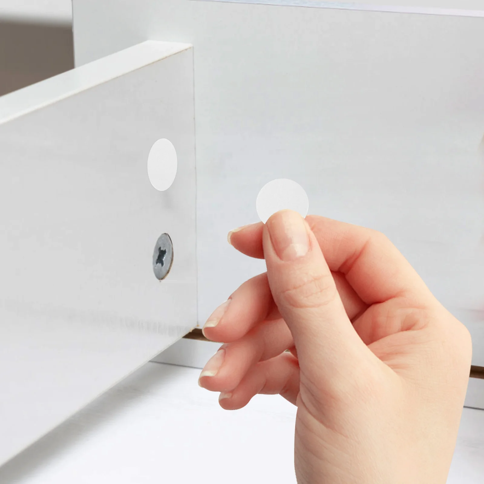 96Pcs Waterproof Non-Slip Screw Hole Covers PVC Decorative Stickers for Concealing Wood Furniture Screw Holes Easy Peel