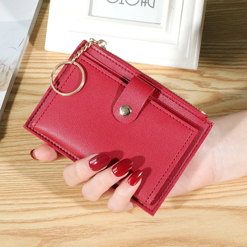 Trendy Ultra-thin Coin Purse Multi-functional Card Case Portable Travel Zipper Card Case