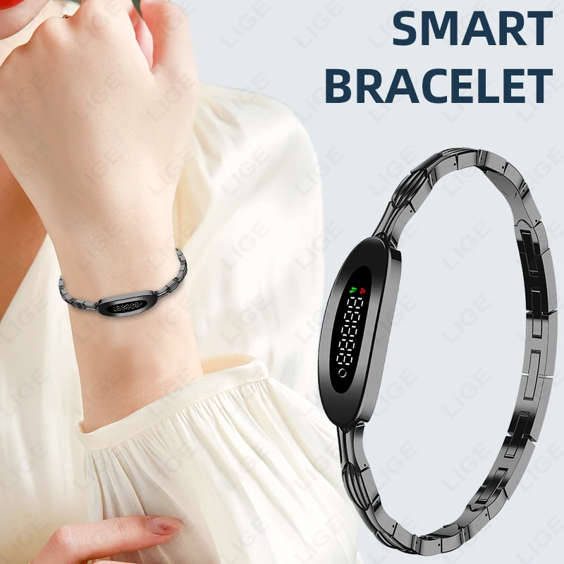

LIGE Smart Bracelet Health Activity Fitness Tracker Men Women Heart Rate Blood Oxygen Monitor IP68 Waterproof Sports Wristband
