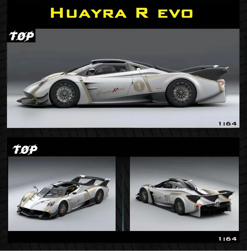 Huayra R EVO نموذج سيارة دييكاست بيضاء ، No .. 1 Limited999 ، أعلى 1:64 ، طلب مسبق