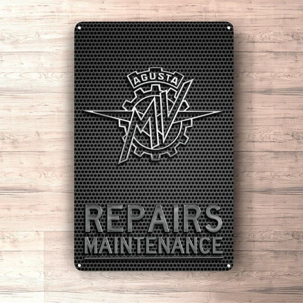 MV Agusta Motorcycle Maintenance Tin Sign Metal Sign for Garage and man Cave