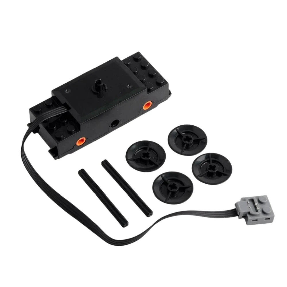 MOC Technische Elektronische Bouwstenen Onderdelen Treinspoor Motor Met Wielas Rubberen Ring Bakstenen DIY Auto voor Legoeds 88002
