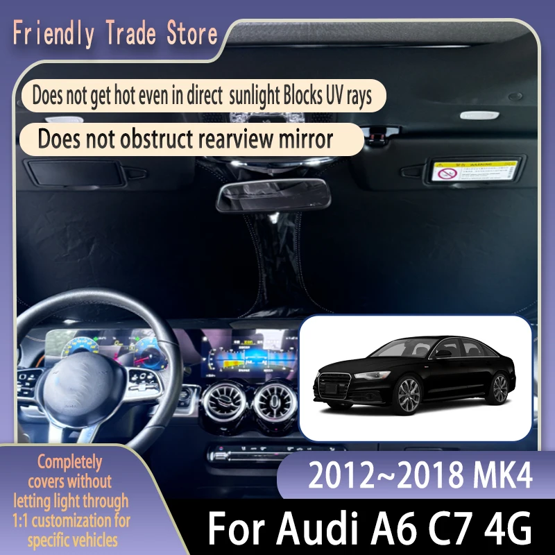 

Car Front Windshield Sunshade For Audi A6 4G 2012~2018 Fold Shade UV Shade Solar Sun Shade Privacy Curtain Car Auto Accessories