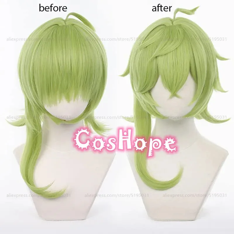 

2025 Collei 35 см короткие волосы желто-зеленый парик аниме косплей термостойкие синтетические парики