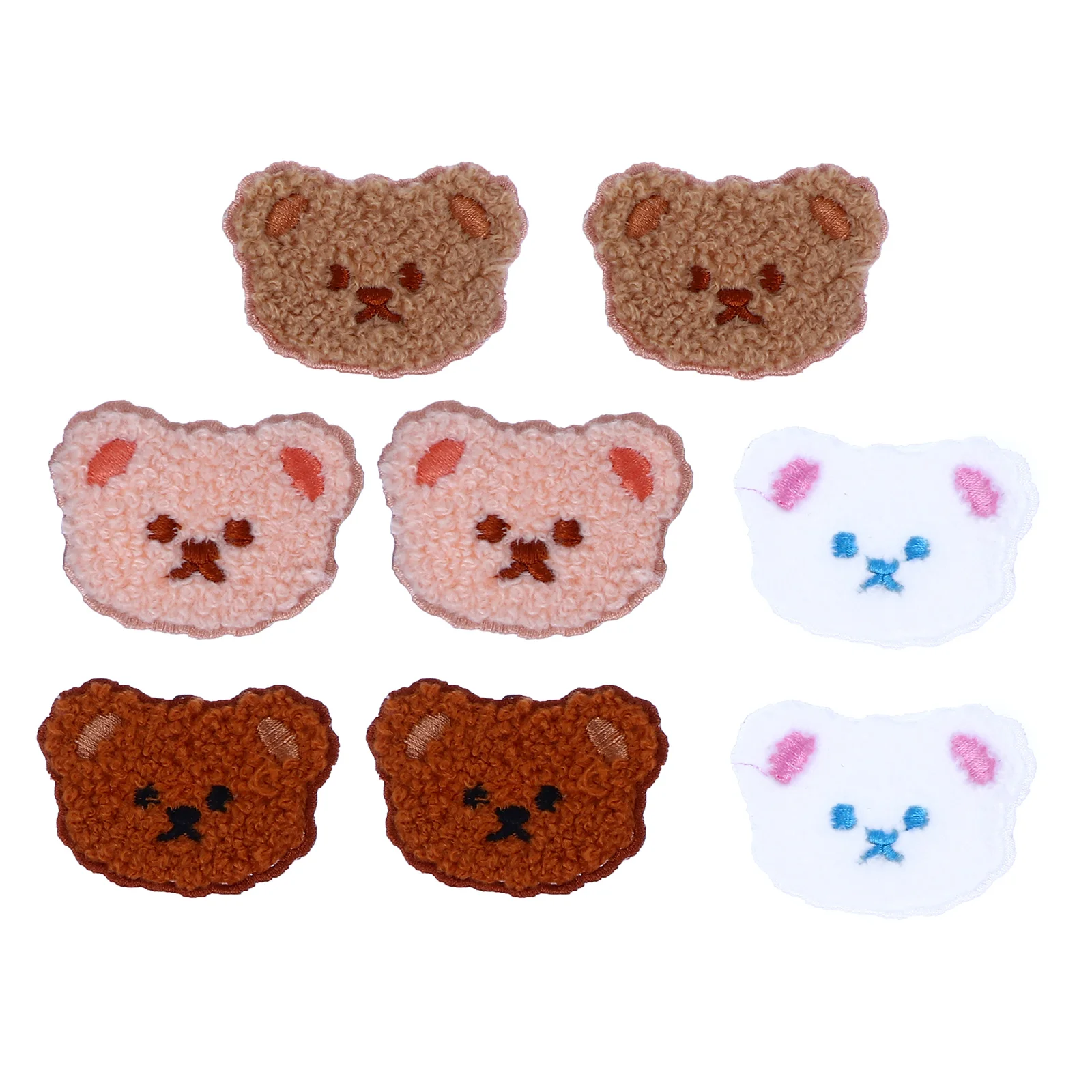 8 Pcs Bear Head Patch Appliques for Clothes Animal Decorative Cartoon Patches Sew Dreses Stickers Sewing Clothing Hole Hat