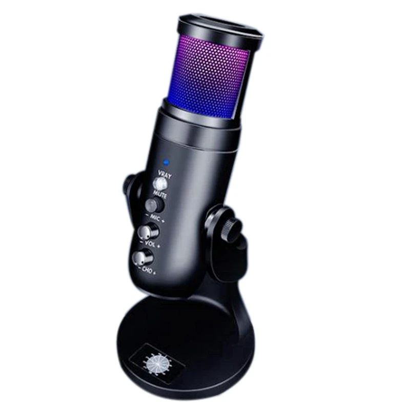 

USB Microphone With Rgb Light Condenser Microphone Type C Phone Microphone For Pc Laptop Gaming Streamingtik Tok Youtube