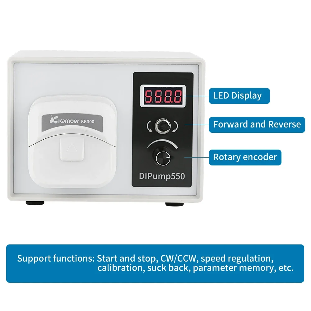 YUNYI DIP-KK300 4 Rotors 0-300ml/min Quick Tube Replace Peristaltic Pump Stepper Motor Intelligent Adjustable Speed Lab Dosing P