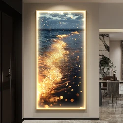 Modern Ocean Waves Wall Lamp Entrance Decoration Light Painting Corridor Hanging Painting Light Sea Home Living Room Mural Light