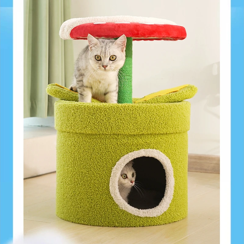 Piranha-Cat Climbing Frame, Can Be Used as a Cat Nest for Multiple Cats to Share Sisal Scratching Board, Pet Supplies, New