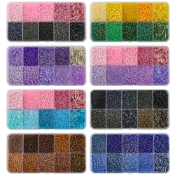Glass Boxed Crystal 10-color Millet Bead Combination With Long Filling Silver Solid 2mm Bracelet Necklace Cross Border Bead
