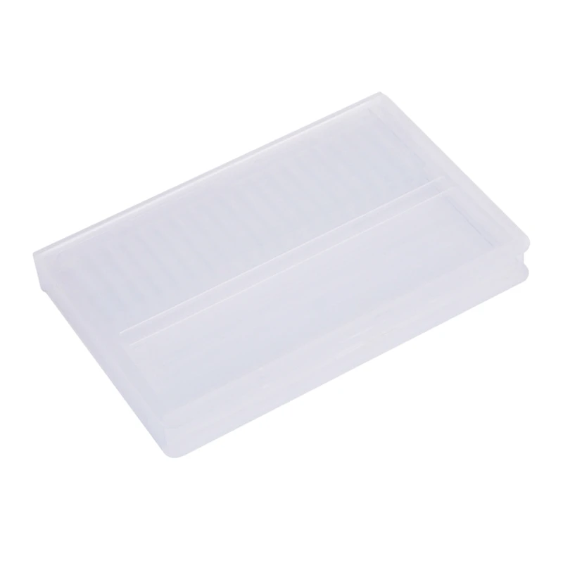 20 Slot Empty Storage Box For Nail Drill Bits Transparent Acrylic Display Box Milling Cutters Container Accessories Dropship