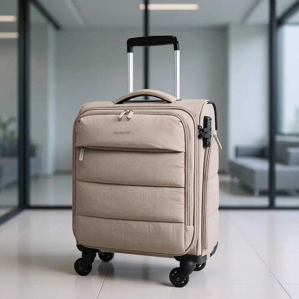 

Compact Rolling Underseat Carry-On with PVC Wet/Dry Pockets for Travel and Short Trips