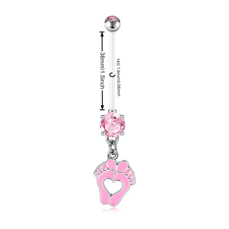 Pregnancy Belly Button Rings Sport Maternity Clear Flexible Belly Button Rings Long Navel Button Rings Mix Style 14G 25mm 32mm