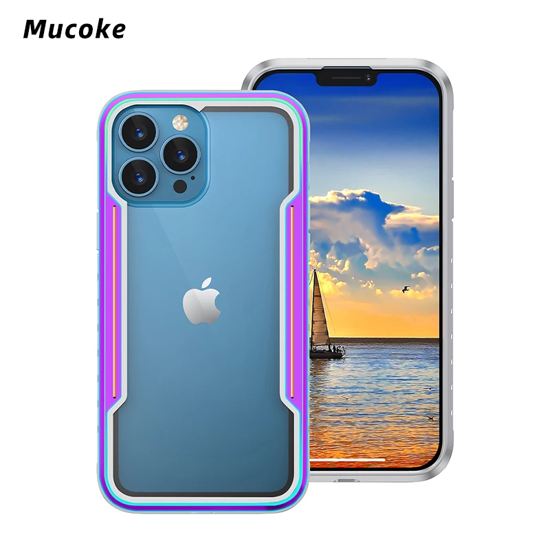 

Suitable for iPhone 13 metal phone case Apple 12 transparent new 13ProMax full package anti-drop phone case