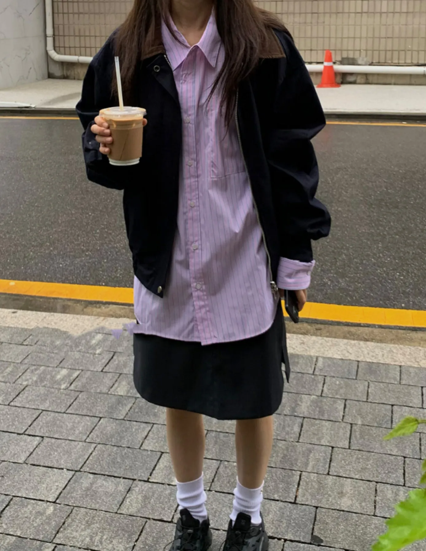 Street Sle Loose Fit Long Sve irt Exclusive pe Personali Vertical Stripes Umlegekragen Haome Boyfriend irt