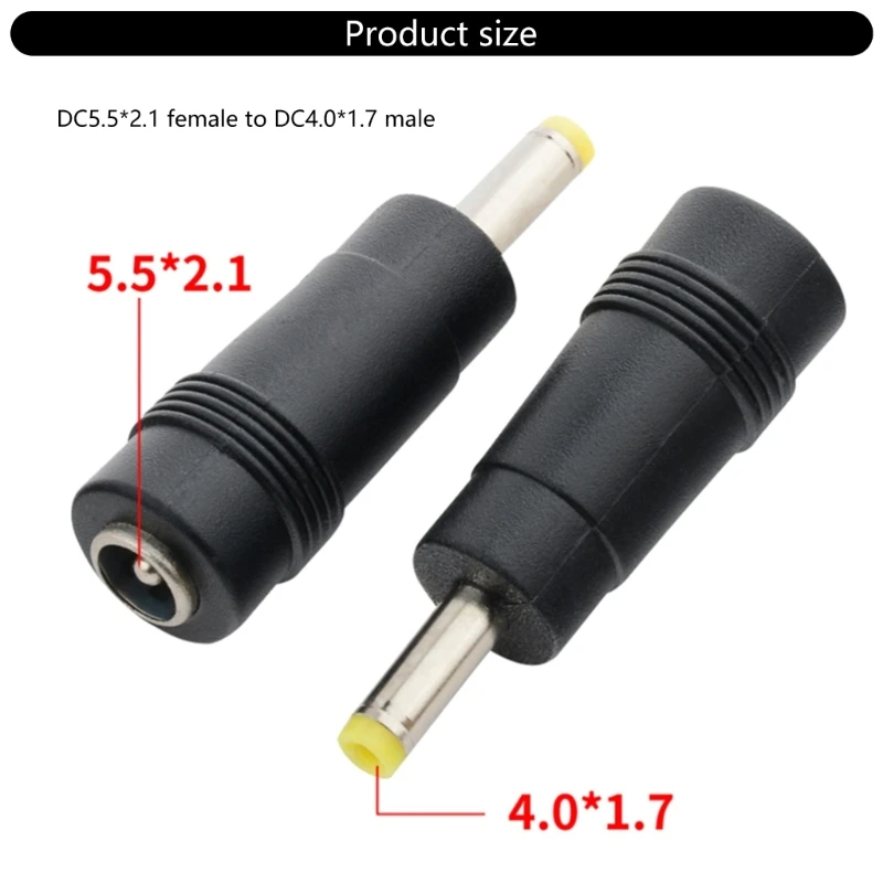 K1AA DC5.5x2.1mm ถึง DC4.0x1.7mm Power Adapter หญิงชายชาร์จ Converter สำหรับแล็ปท็อปแหล่งจ่ายไฟ