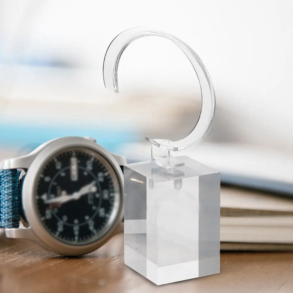 

Universal Clear Acrylic Watch Display Stand Bangle Holder Bracelet Rack Desktop Organizer Scratch Proof Durable Decorative For