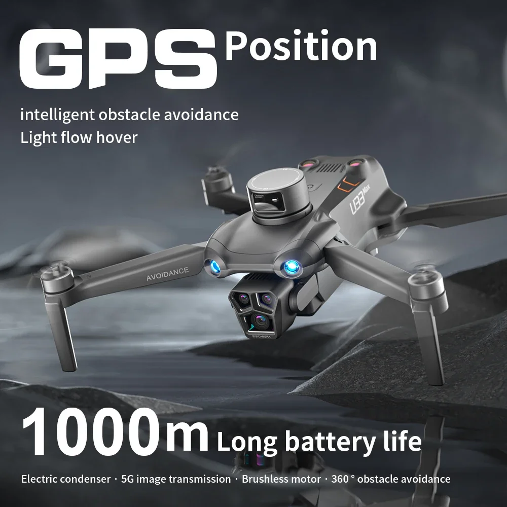 U33 Mini Drone 5G GPS Professional 4K HD Camera Wide-Angle Optical Flow Brushless Motor Dron With Dual WIFI RC Quadcopter Toy