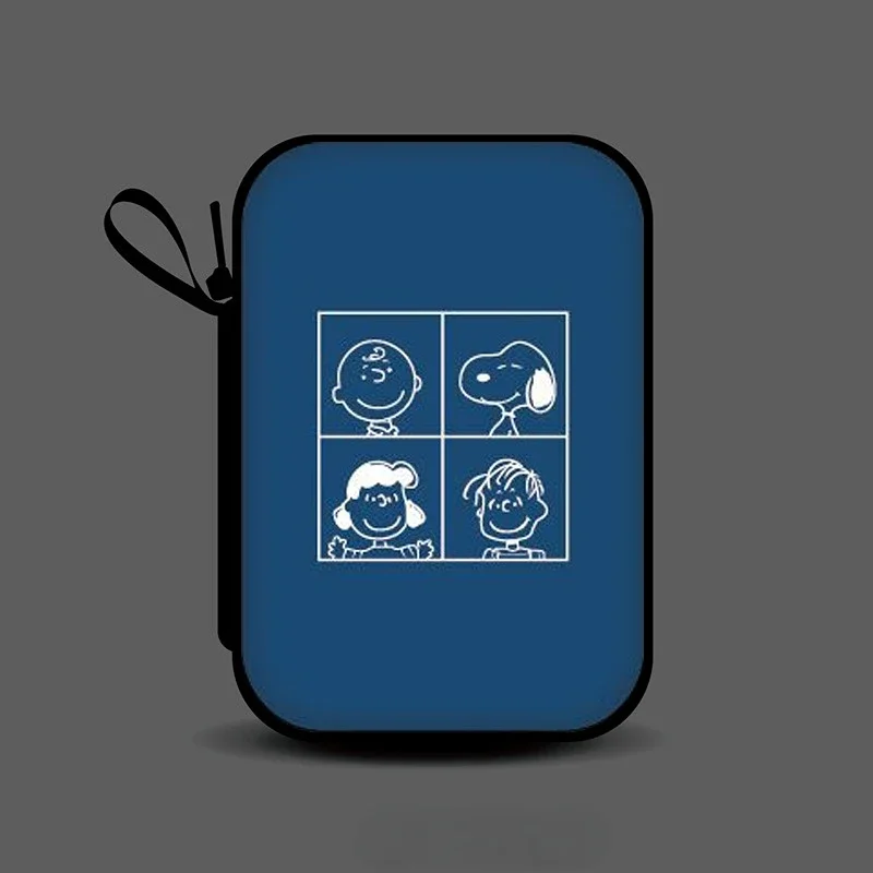 سنوبي المحمولة سماعة حقيبة عملة محفظة كابل أنيمي حالة المحمول محركات الأقراص الصلبة صندوق تخزين السفر كابل المنظم التجميل حقيبة هدية #2