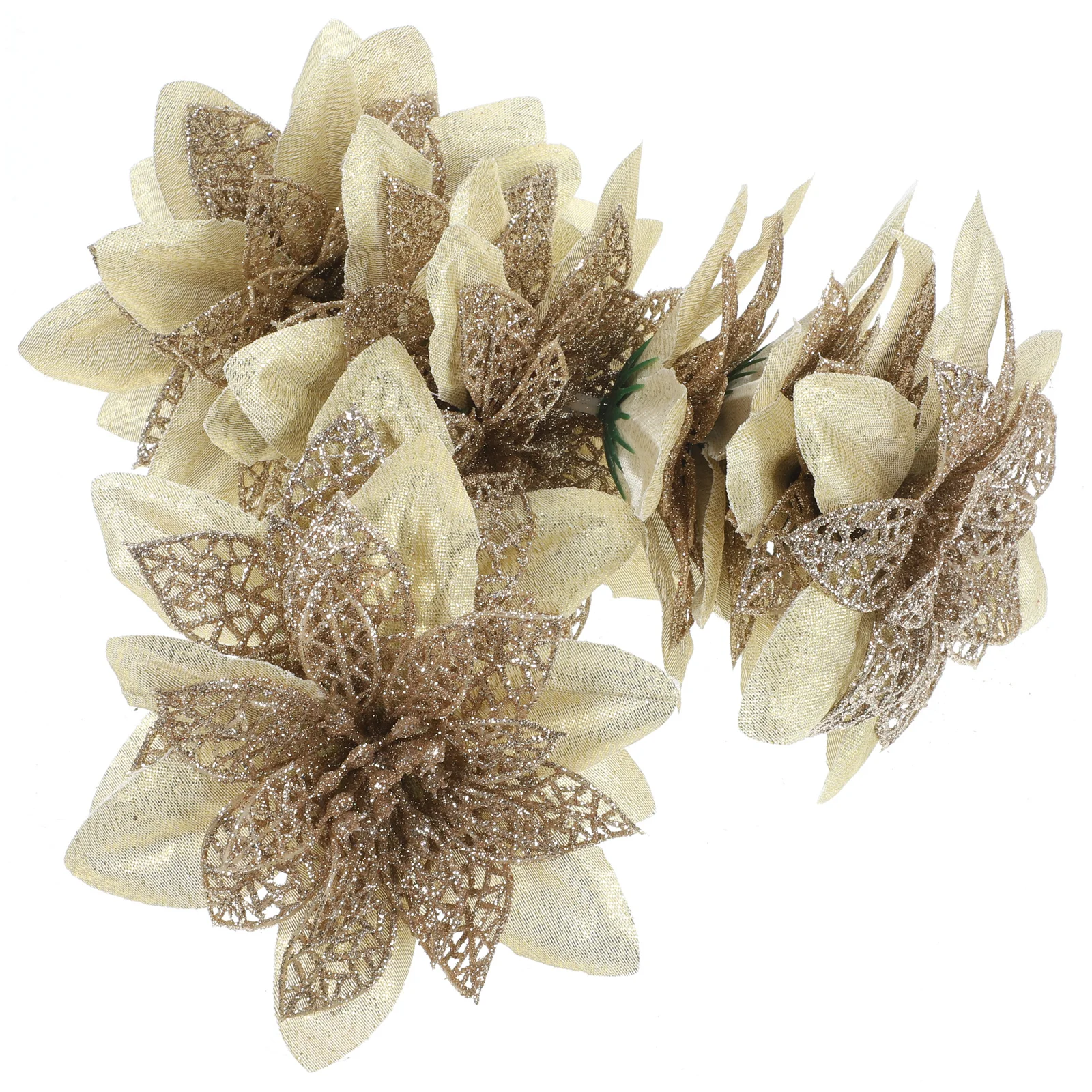 

12 Pcs Christmas Decoration Artificial Xmas Flowers Ornaments Decorations Poinsettia Plants Faux Tree for