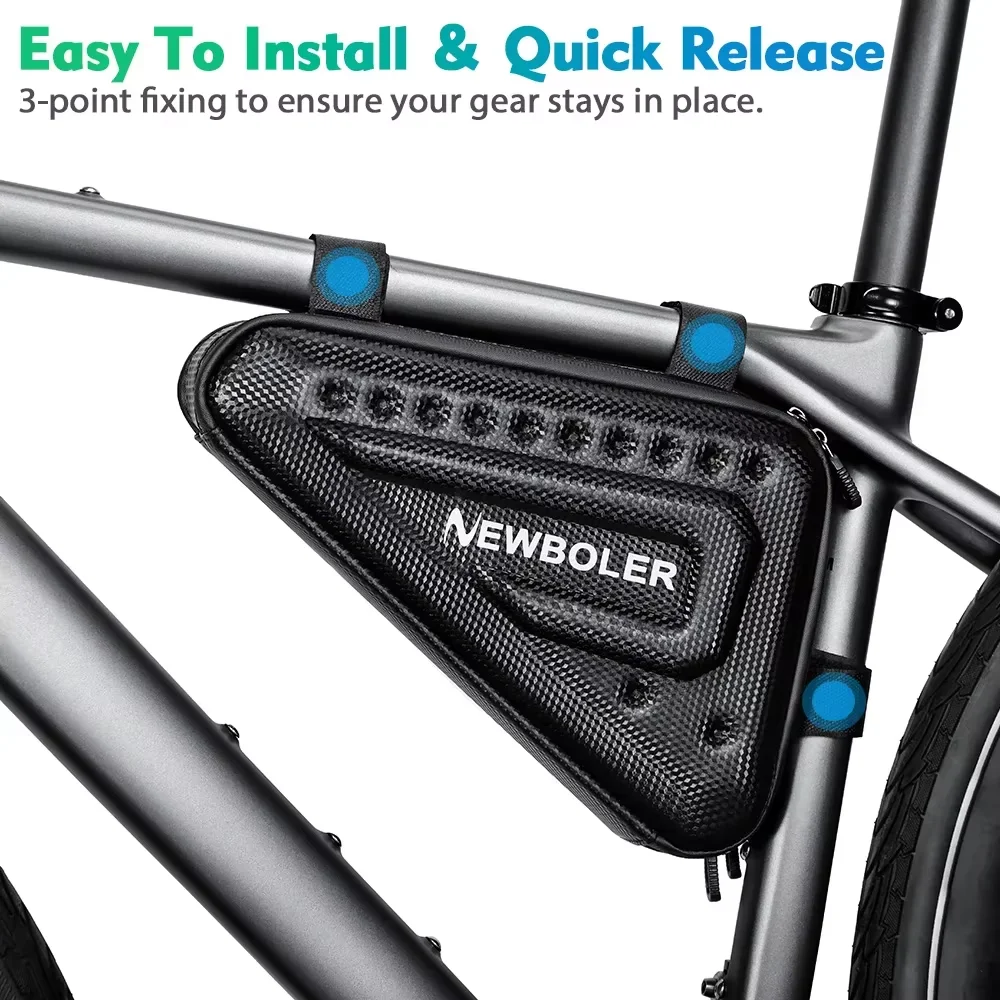 NEWBOLER 100% Waterproof MTB Road Bike Triangle Bag 2.5L Cycling Tube Bag Cycling Frame Front Bag Repair Tools Pannier Bike Bag - view 6
