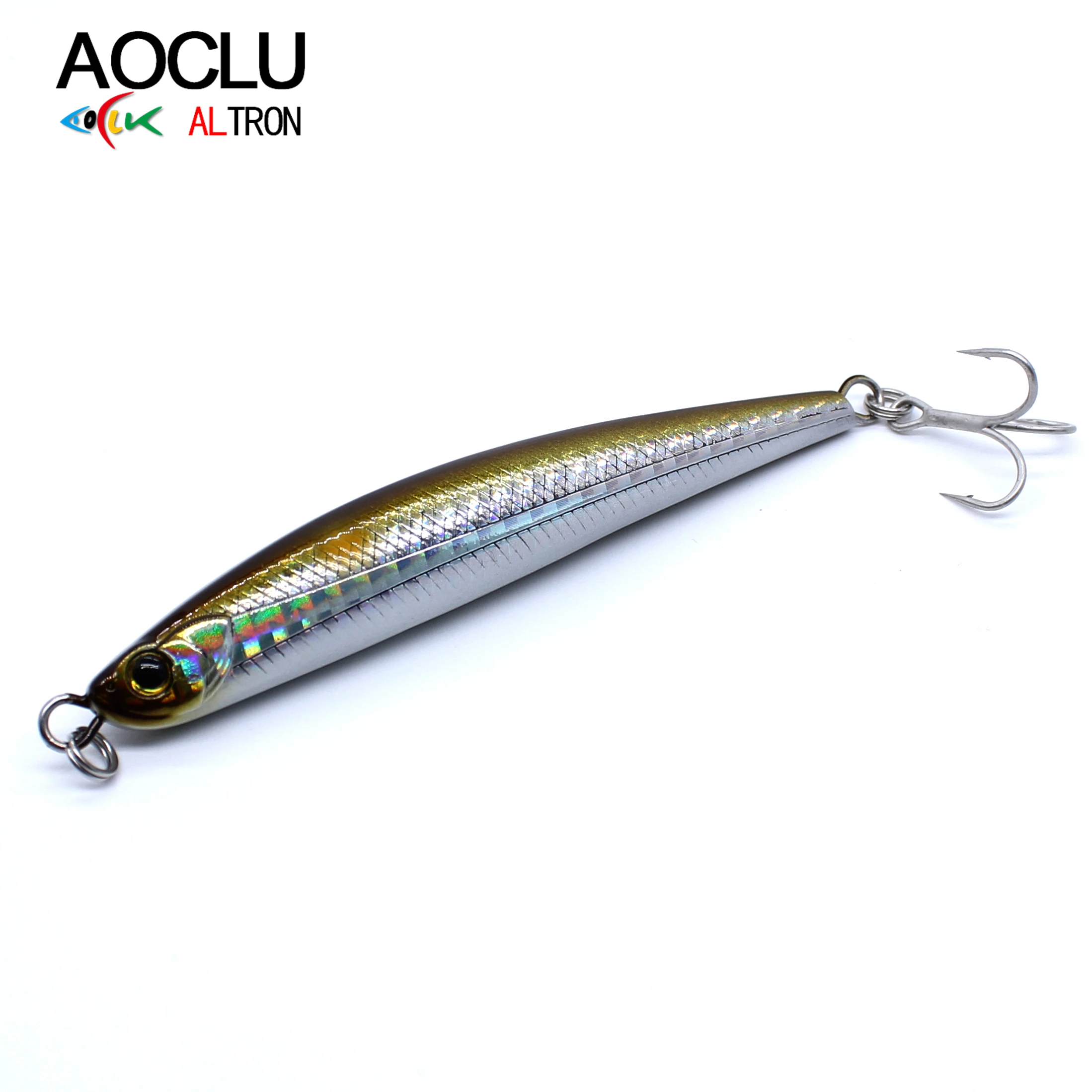 AOCLU-señuelo duro biónico para pesca en roca, lápiz Wobbler de 9cm y 28,3g para agua salada, gancho VMC