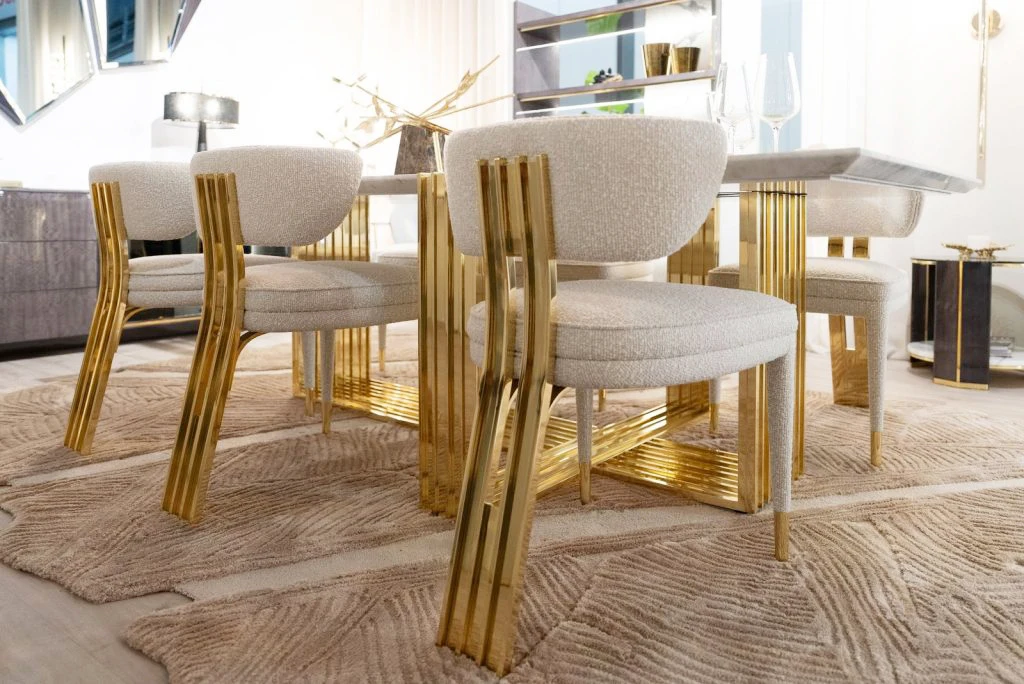 #￥forMR Light High-end Luxury Pure Copper Dining Chair Modern Simple Designer Living Room Leisure Chair Villa HotelDiningRoomSet