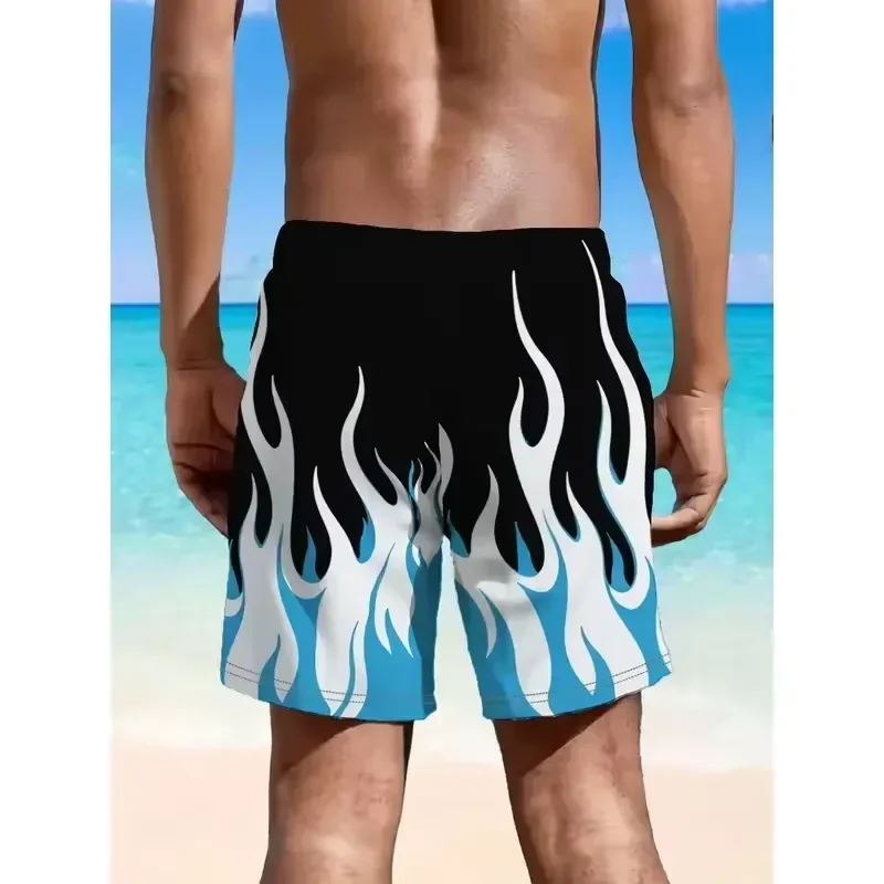 Casual Cool Shorts Men 2026 Summer Outdoor Micro Elastic Comfortable Fit Trendy Geometric Design Breathable Beach Walking