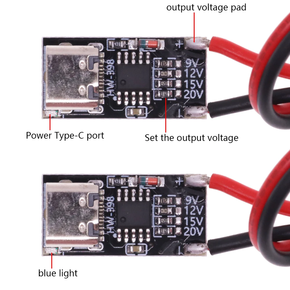 9V 12V 15V 20V Trigger Board Module PD/QC Decoy Board Fast Charge USB Type-C 5A High Speed Charger Power Delivery Boost Module