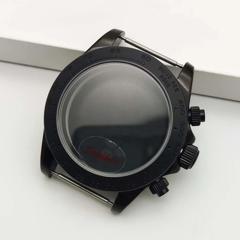 VK63 VK64 쿼츠 무브먼트용 39.5mm 남성용 사파이어 글라스 스테인레스 스틸 케이스 시계 액세서리