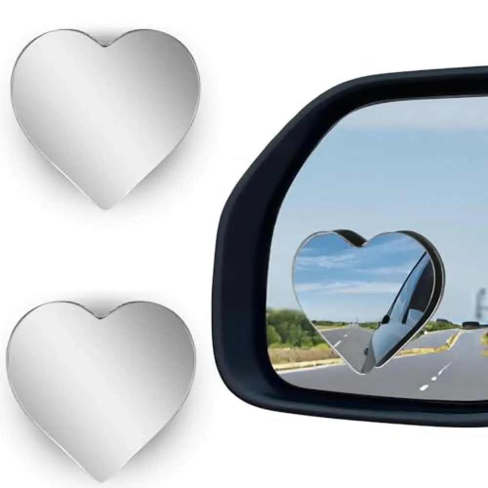 

Cars Heart Shaped Blind Spot Mirrors Car Side Mirror Blindspot Adjust Angle Removable Wide Angle RearView Mirror Fit Stick