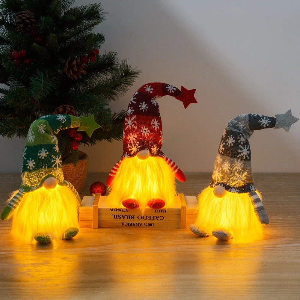 Glowing Gnome Christmas Faceless Doll Merry Christmas Home Decoration Navidad Natal Gift for New Year Christmas Gifts