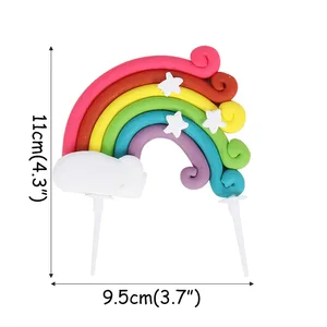 Einhorn -Top -Kuchen für Kindergeburtstagsfeier, Regenbogen, Regenbogen, Cupcake -Dekoration, Vorräte 10 Hauptverkaufsgeburtstagstorte Ornament - №2