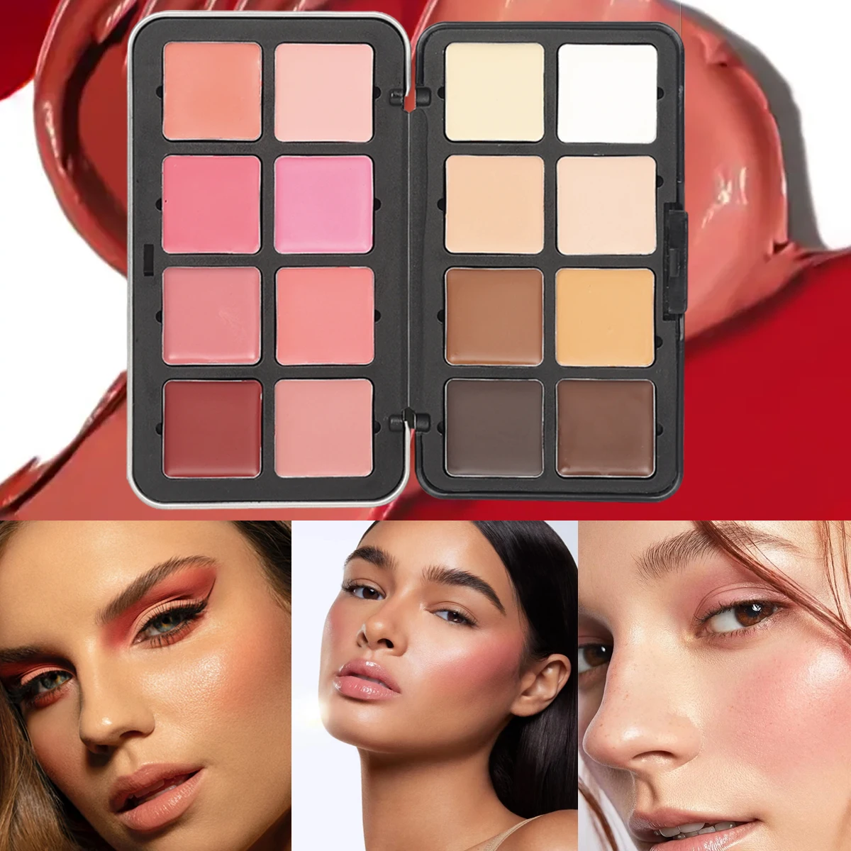16-kleuren highlight-palet, alles-in-één oogschaduw, poederblusher, contour, zeer geschikt voor dagelijkse make-up