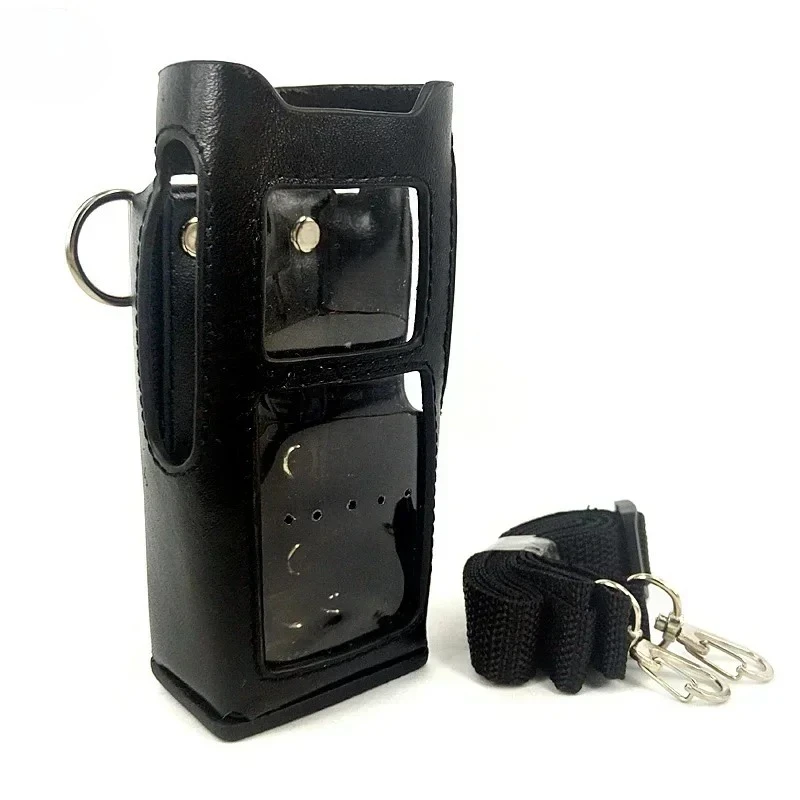 Walkie Talkie Leather Protective Sleeve Bag Hard Holster Case with Belt Clip for Motorola MTP3150 MTP3100 MTP3250 Two Way Radio