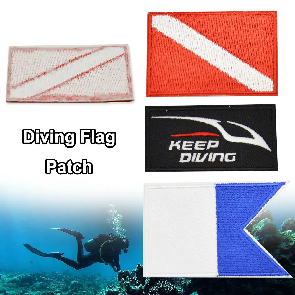 

3Pcs Practical DIY Backpack Badge Diver Badge Patch Snorkel Accessory Dive Diver Patches Diving Flag Patch