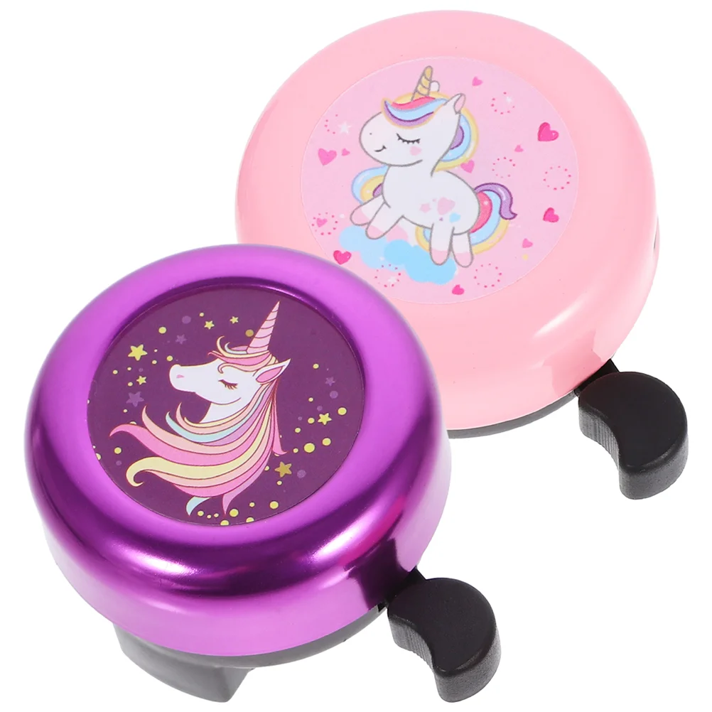 2 Pcs Bicycle Bell for Handlebars Girls Bike Unicorn Scooter Adults Cute Accessories Child