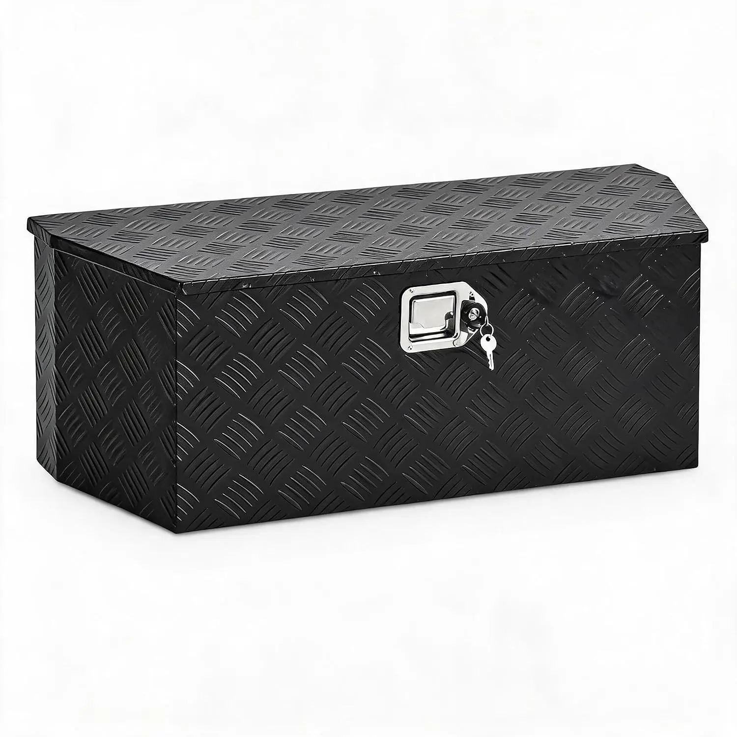 Heavy-Duty Lockable Trailer Tongue Tool Box, 36 in Aluminum Utility Storage Chest for RV/Trailer/Truck Bed/Bumper, 2 Keys, Powder-Coated Black - Five Stripes