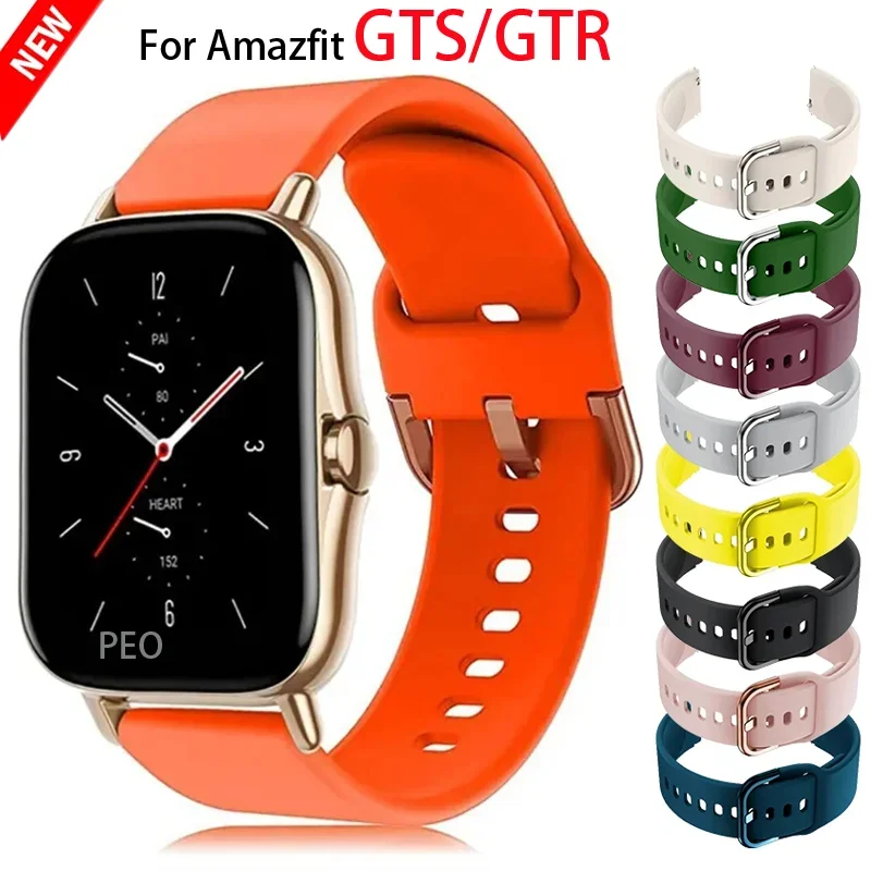 Silicone Band For Amazfit GTS/2/2e/3/4 GTS2 Mini/GTR 4/3/Pro/47mm/GTR2/2e/stratos 2/3 20mm/22mm Bracelet Amazfit bip Watch strap