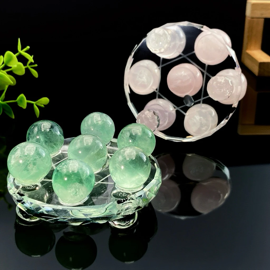 1PC Seven Star Connected Bead Disc Carving Stone,Seven-Star Array Ornaments,Stone Collections,Excellent Gifts,Home Decoration