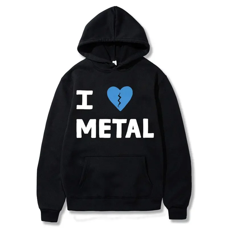 Singer Elliott Smith I Love Metal Same Style Hoodie Men's 90s Sweatshirt Male Vintage Clothes Men Women Casual Oversized Hoodies