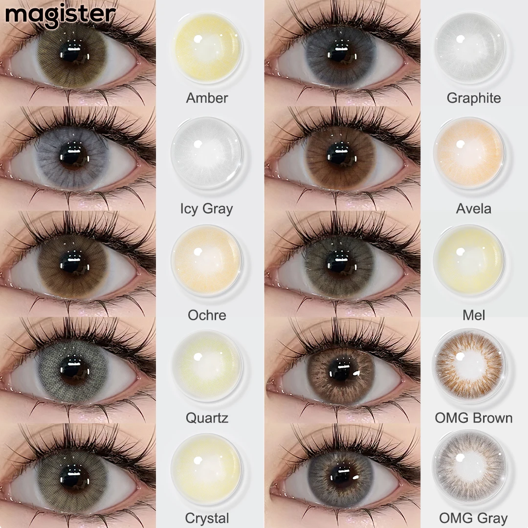 Super ! Lentilles de contact colorées MAGISTER Queen Crystal pour les tons de peau foncés, pupilles claires, cosmétiques, adaptées à un usage quotidien, 14,0 mm, 6 mois