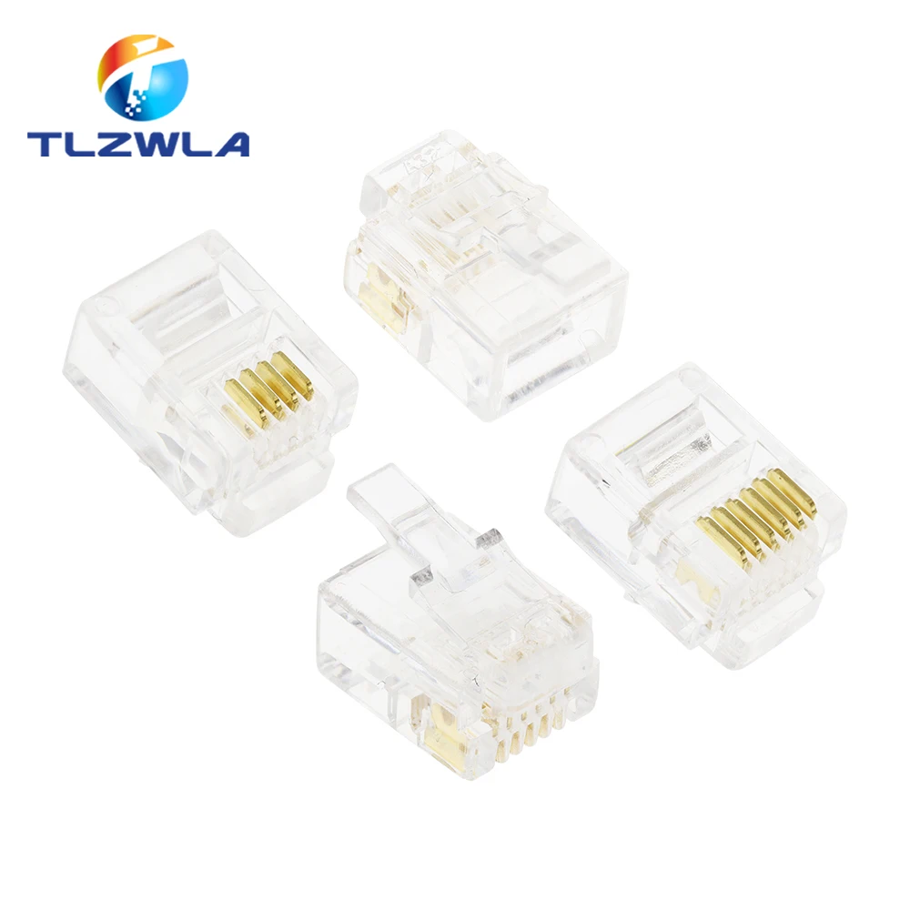 4Pin 6Pin 8Pin Cable End Connectors Plugs telephone connector internet connector RJ9 4P4C RJ11 6P4C 6P6C RJ45 8P8C Crystal