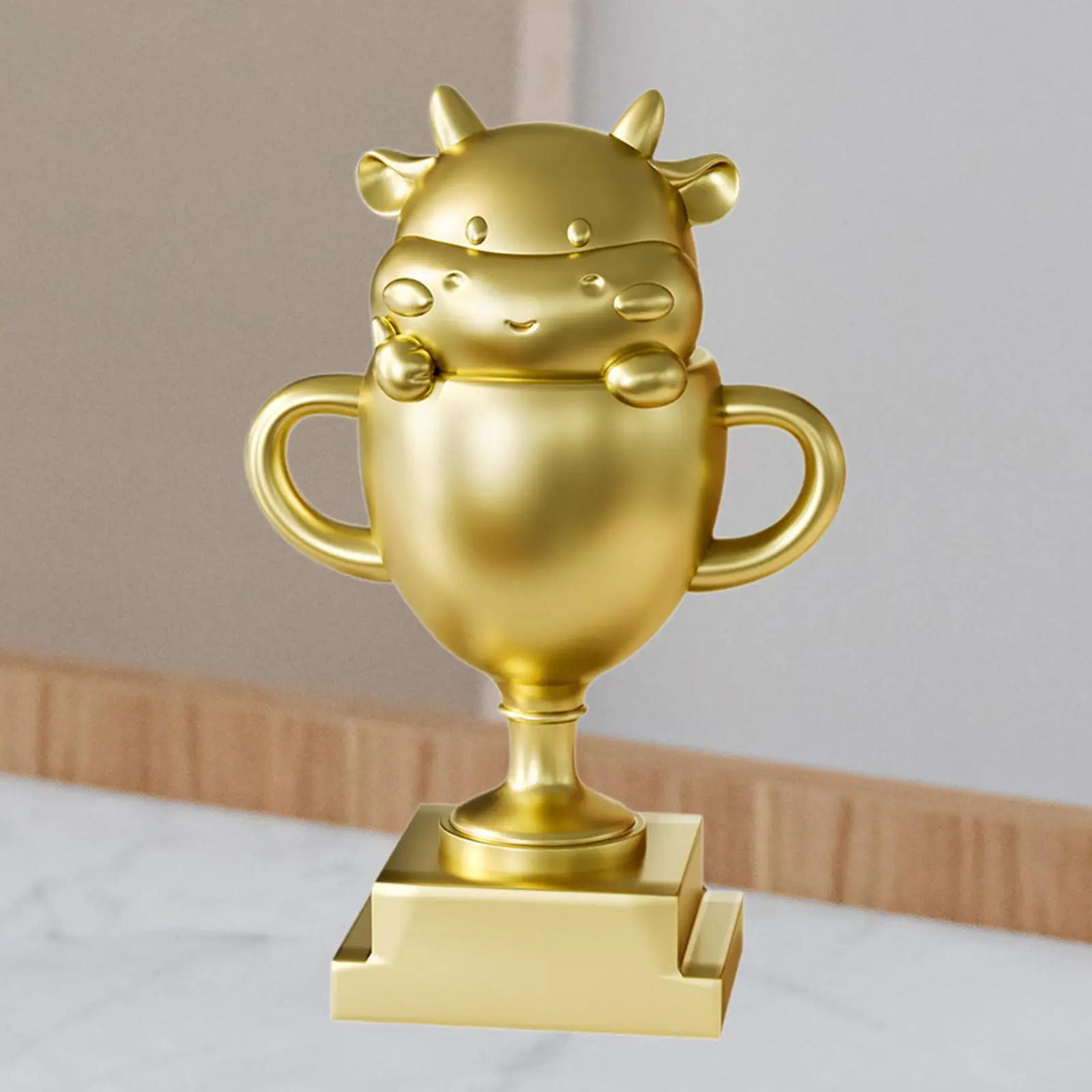 

Trophies Cup Figurine Competitions Award Cup Cow Shaped Sports Championship Teamwork Award Trophy Keepsake for Photoshoots