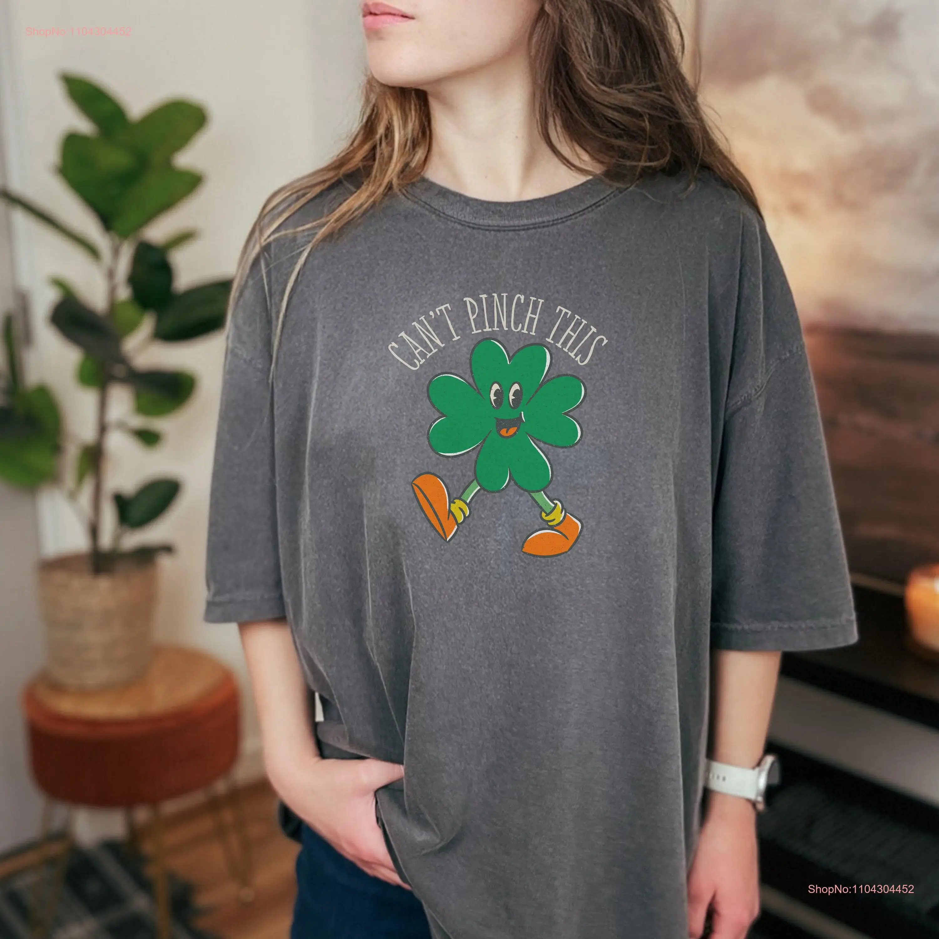 Retro Clover Can't Pinch This Saint Patrick's Day T Shirt Cute Youth Patty's Funny Leprechaun long or short sleeves