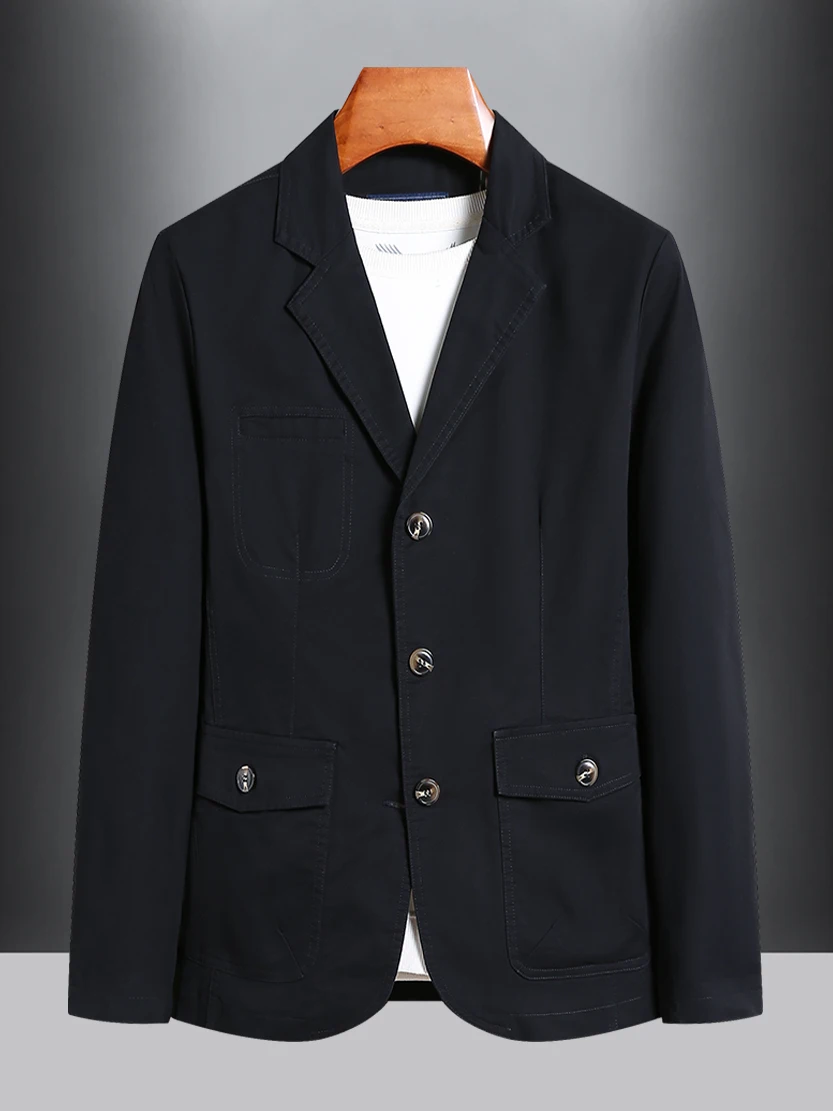 

Мужская куртка в американском ретро-стиле из хлопка, износостойкая, свободного кроя, на одной пуговице, с декоративными элементами, дышащая, для работы