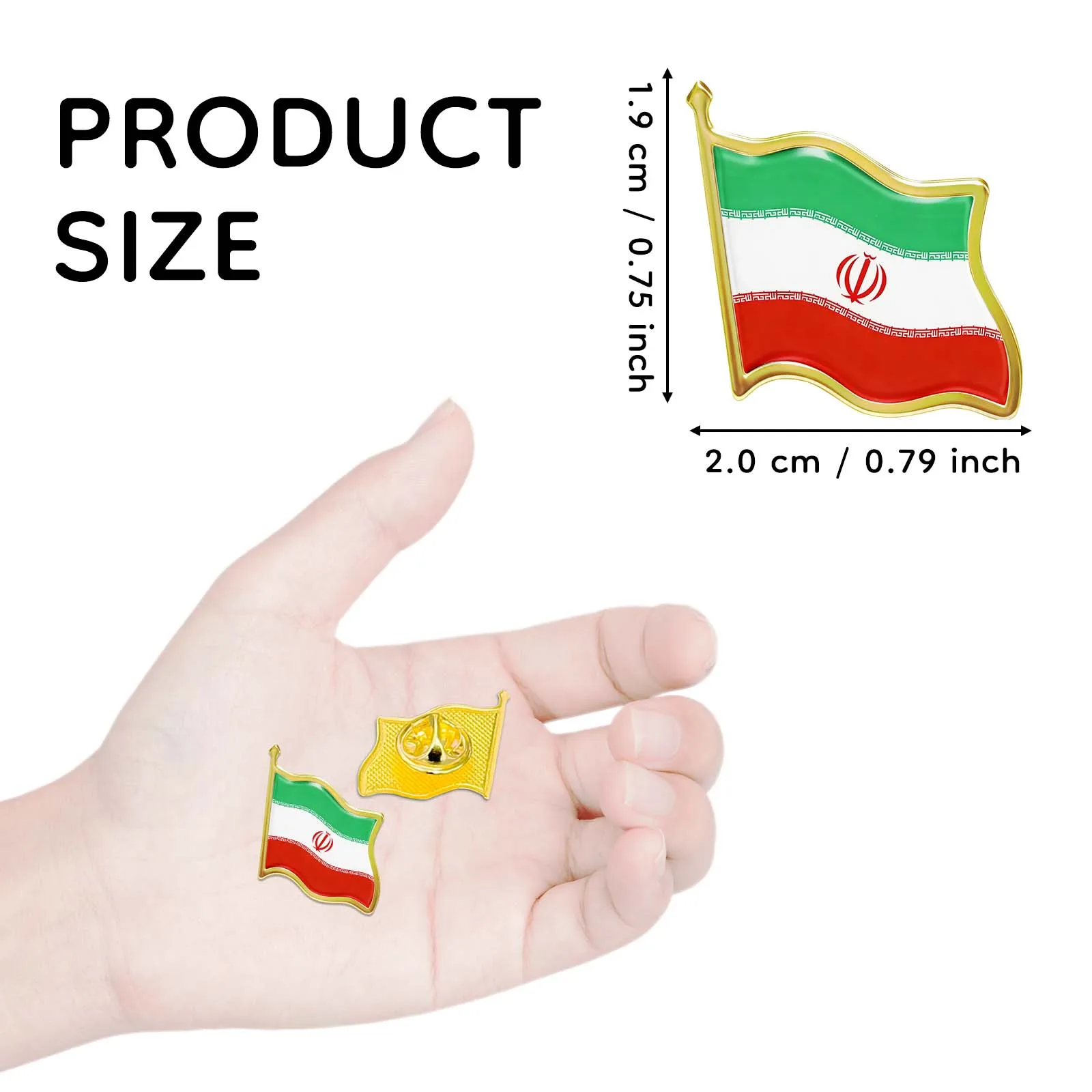 20pcs Iran Lapel Pin Iran Flag Pin Iran Persia Lion Brooch Metal Souvenir Badges National Flag Pins for Clothes Bag Hat Jewelry