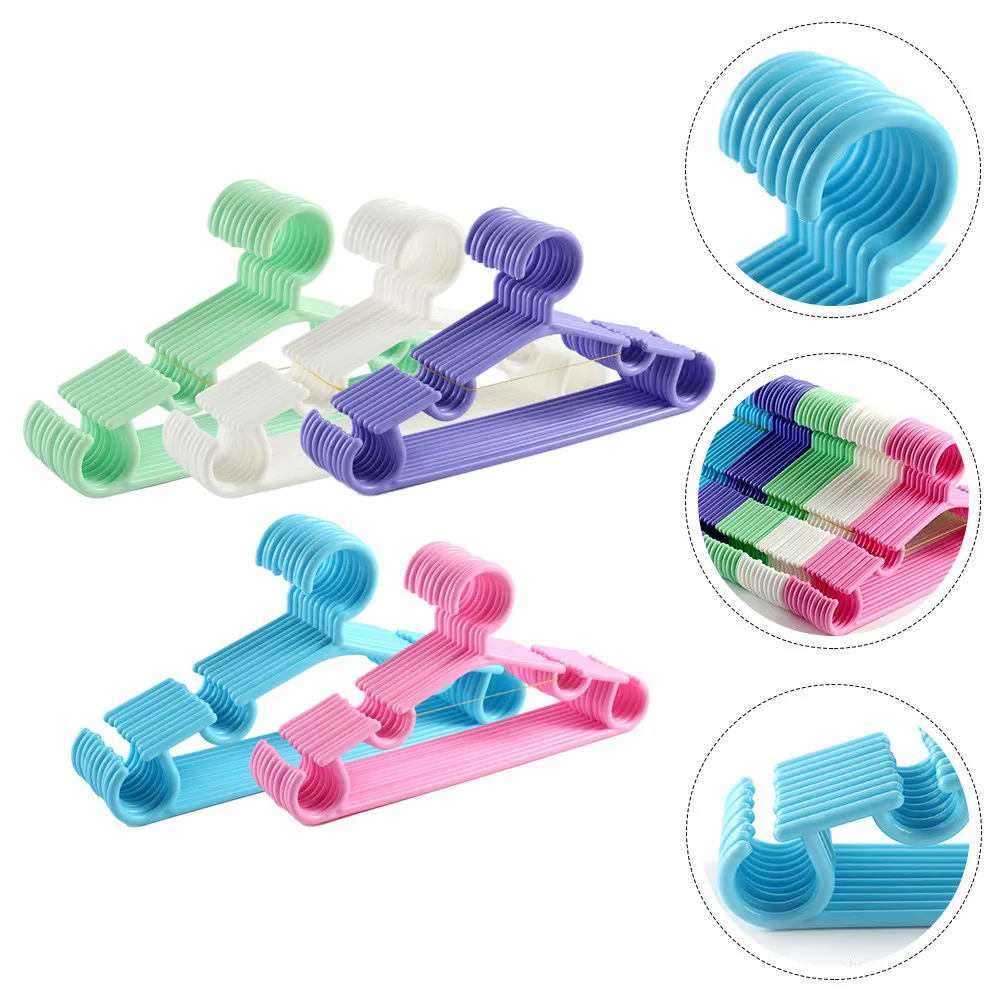 

50 шт. детских пластиковых вешалок для одежды, сумок, шляп, экономящие место, органайзеры для детского гардероба, вешалки для пальто