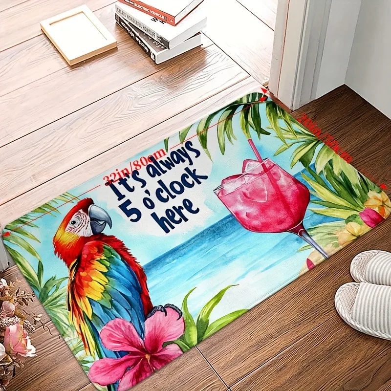 

1PC Parrot flowers Home Door Mats Kitchen Rugs Non-Slip Pop design Bathroom Rugs Bath Mat Carpet for Home Sink Laundry Decor