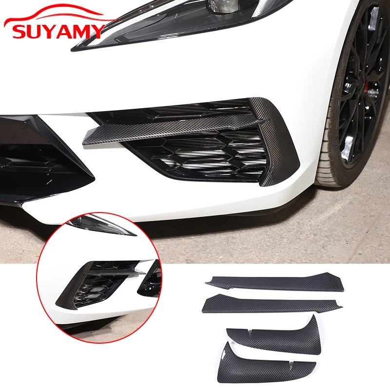 

Real Carbon Fiber Front Bumper Fog Light Lamp Trims For Corvette C8 Stingray Z51 Z06 2020-2023 Car Accessories